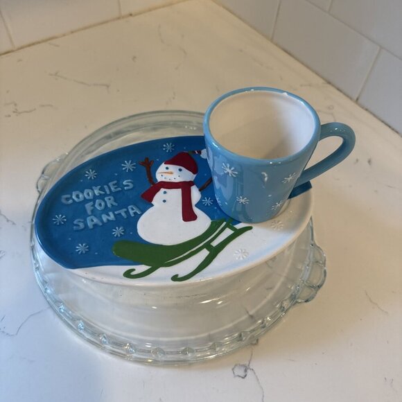 Starbucks Other - Cookies for Santa Holiday 2006 Starbucks Plate Dish 8 X 5.5 Snowman Sled Red Hat